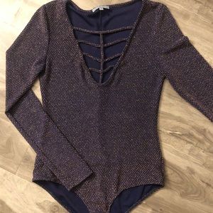 Navy blue body suit